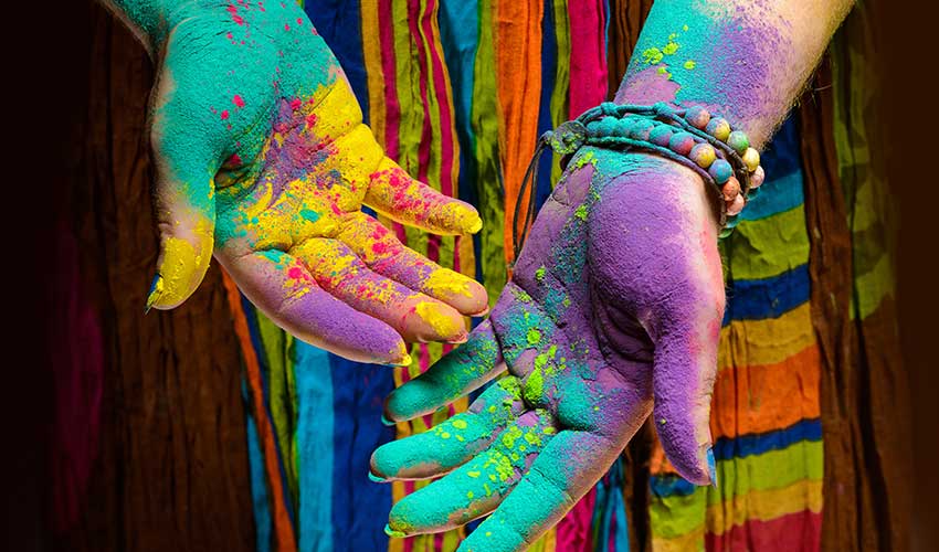 festival de cores na índia